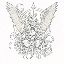 good vs evil tattoo design idea