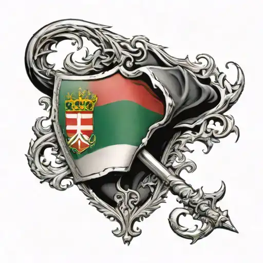 black anvil with the hungary flag just above tattoo design idea