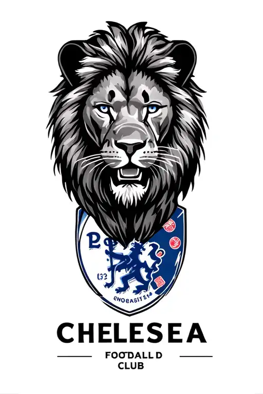 Chelsea football club tattoo focus on lion tattoo design idea