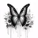 butterfly effect using black tattoo design idea