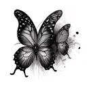 butterfly effect using black tattoo design idea