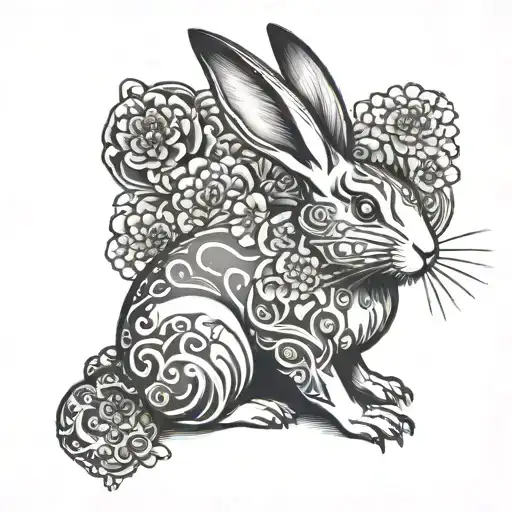Japanese Rabbit tattoo design idea