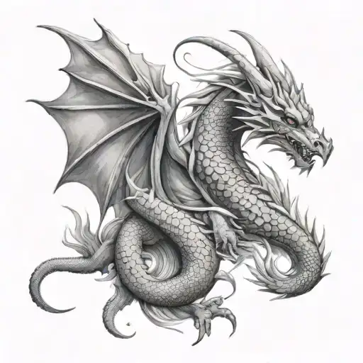 Dragon and Daenerys tattoo design idea