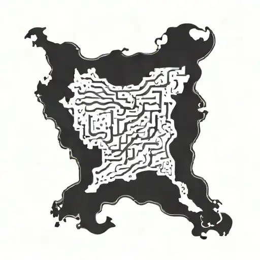 A map of Iran that was struck by lightning and has an empty middle. tattoo design idea