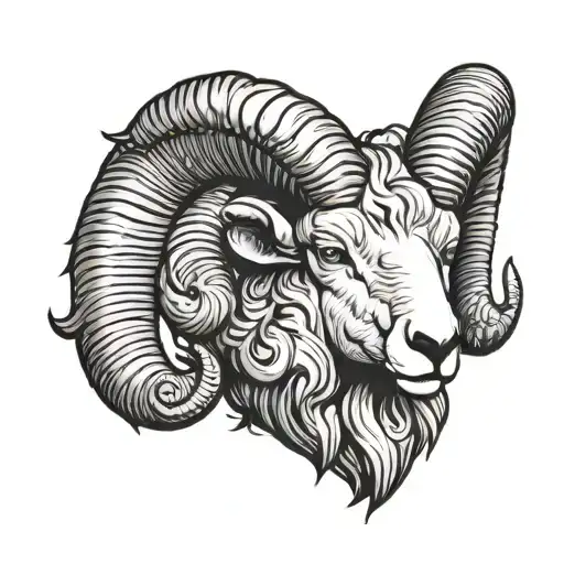 Aries ram aggressive look tattoo design idea