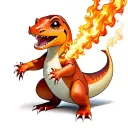 Charmander spitting fire tattoo design idea