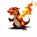 Charmander spitting fire tattoo design idea