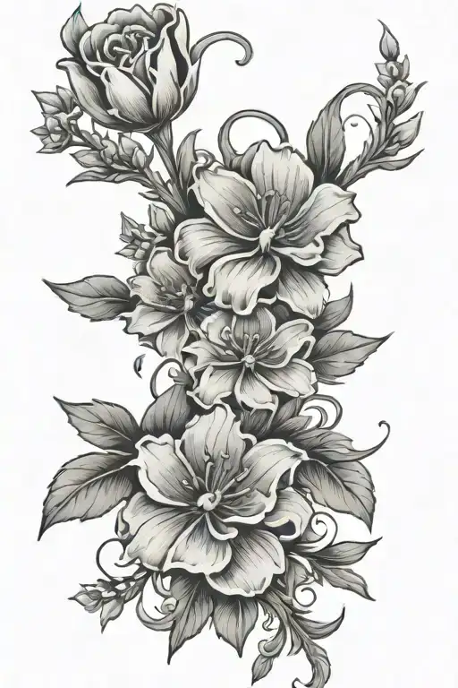 Philippians 4:13 with flowers intertwined tattoo design idea