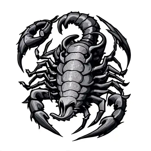 "Ngu&Ty"  Aquarius and Scorpio zodiac horoscope symbol tattoo design idea