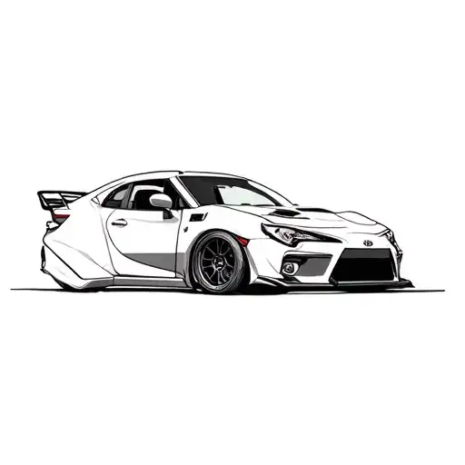 motor boxer Toyota GR86 tattoo design idea