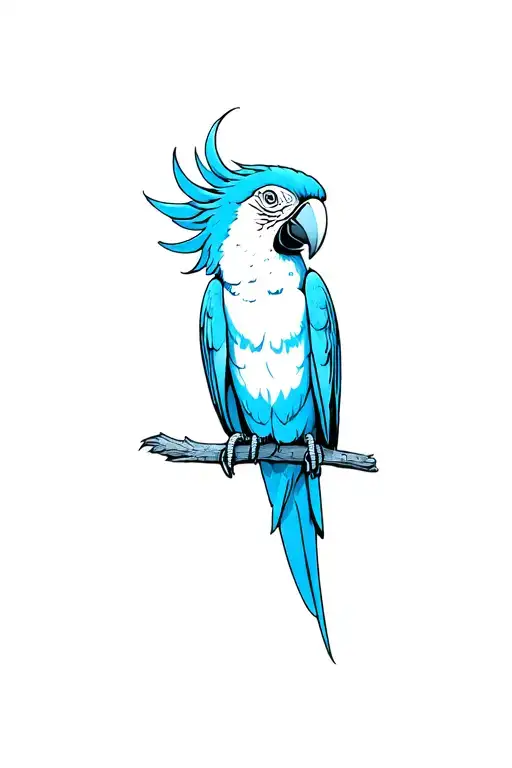 blue macaw tattoo design idea