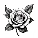 Rose, initials LR, cancer sign, rises and persevere, aesthetic tattoo design idea