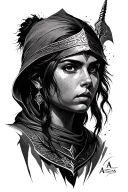 Assassins Creed Odyssey Kassandra  tattoo design idea