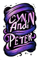 Stacked Names Cynn Andi Peter in a circle to be somehow written tattoo design idea
