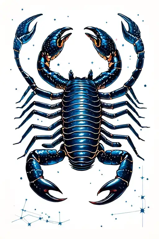 scorpion snake constellation tattoo design idea