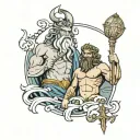 zeus y poseidon tattoo design idea