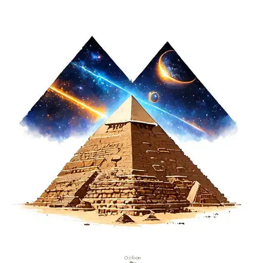 the three pyramids of Giza and Orion's Belt  tattoo design idea