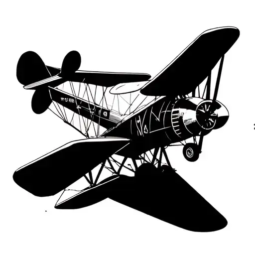 Biplane tattoo design idea