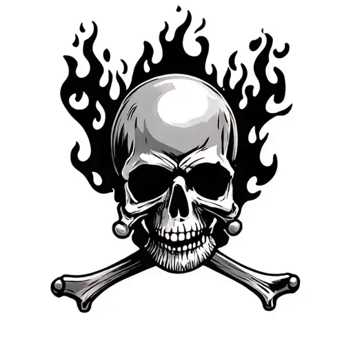 jolly roger flames progress over perfection quote tattoo design idea