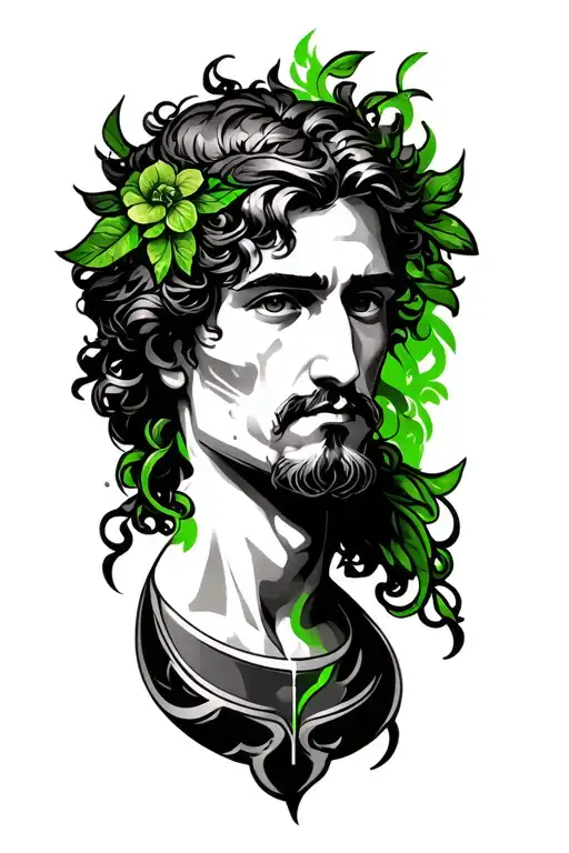 Libra, male, Green tattoo design idea