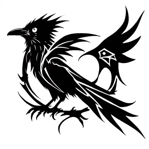ANIME FAIRY TAIL SYMBOL MIXED WITH RAVEN tattoo design idea