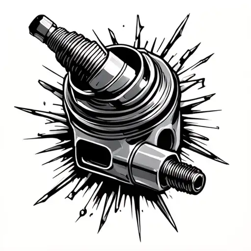 piston rods spark plugs mechanick tattoo design idea