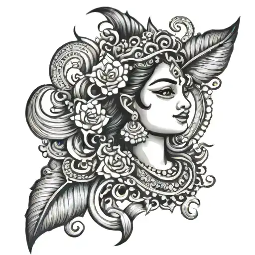 Vishnu gopika tattoo design idea