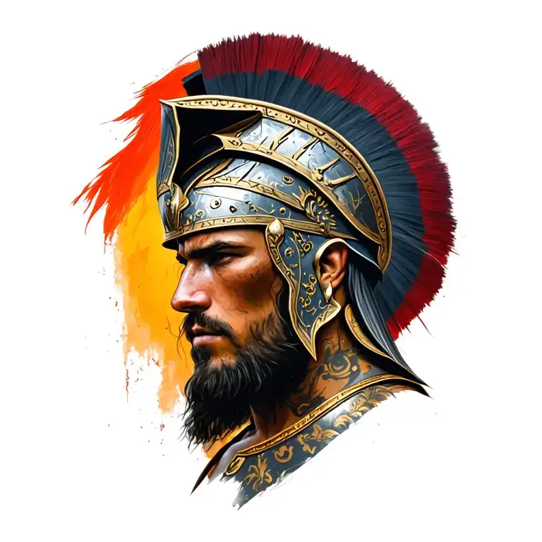 Spartin Warrior Soldier tattoo design idea