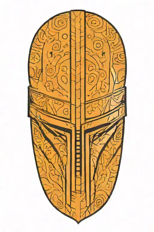 mandalorian helmet tattoo design idea