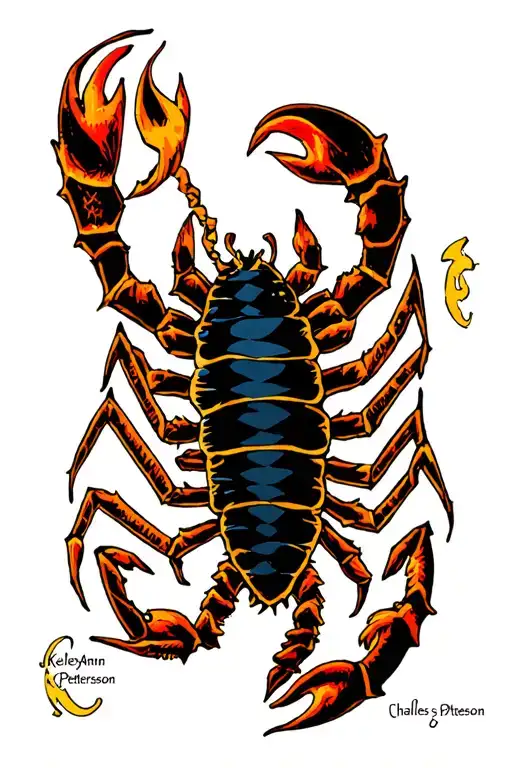 "KelleyAnn & Charles Peterson" scorpio and sagittarius sign tattoo design idea