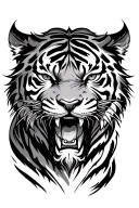 tiger head revenge forearm tattoo design idea
