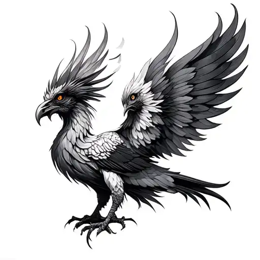 Simurgh tattoo design idea