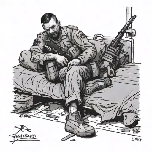 afghanistan, bagram, work, bosnia, lukavac, civilian, government, ptsd, incoming, attack, missles, bed, laying floor tattoo design idea