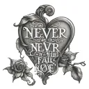 Lyrics: Never, never, never, never fall in love with the girl behind the bar tattoo design idea