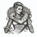 Lyrics: Never, never, never, never fall in love with the girl behind the bar tattoo design idea