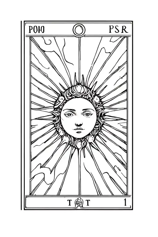 tarot Card sun tattoo design idea