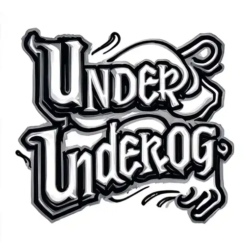 "Underdog" lettering tattoo design idea