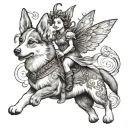 fairy riding corgi  tattoo design idea