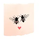 Bee and Wasp Couple Love tattoo design idea