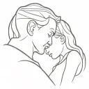 Father kissing daughter's forehead tattoo design idea