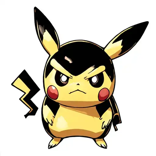 angry pikachu pokemon tattoo design idea