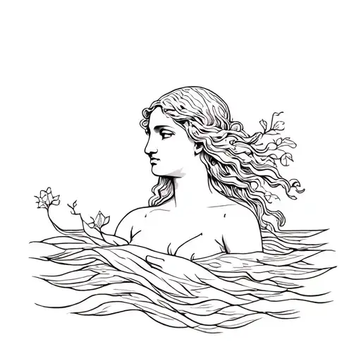 birth of venus tattoo design idea