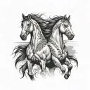 horses native American tattoo design idea