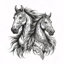 horses native American tattoo design idea