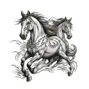 horses native American tattoo design idea
