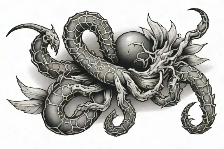 "Celine" with Scorpion zodiac sign tattoo design idea