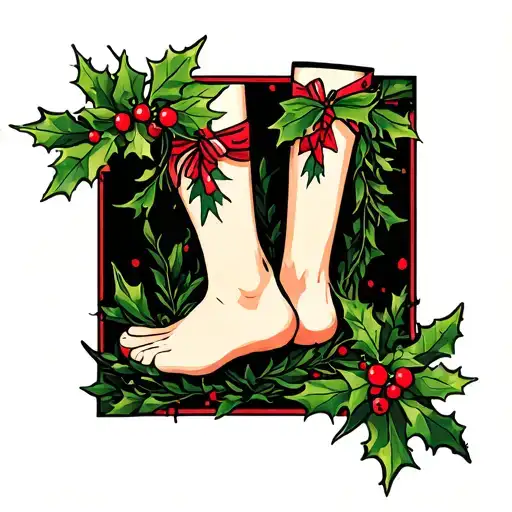 mistletoe around the ankle tattoo design idea