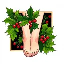 mistletoe around the ankle tattoo design idea