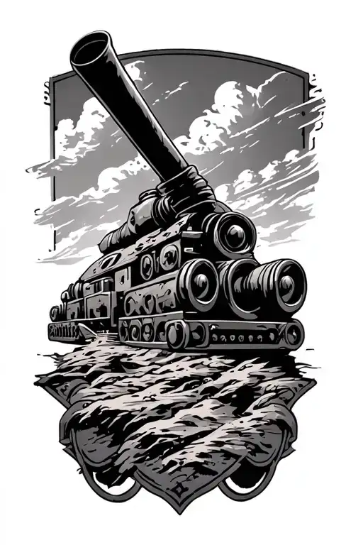 alamo fort wit cannon tattoo design idea