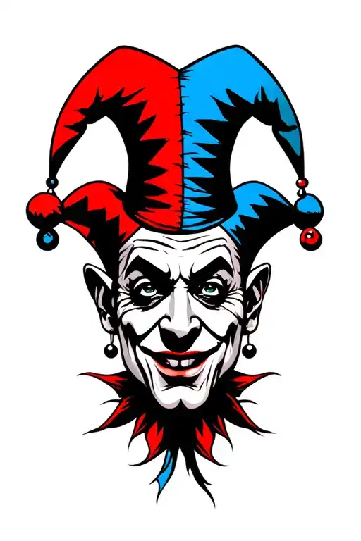 jester hat tattoo design idea